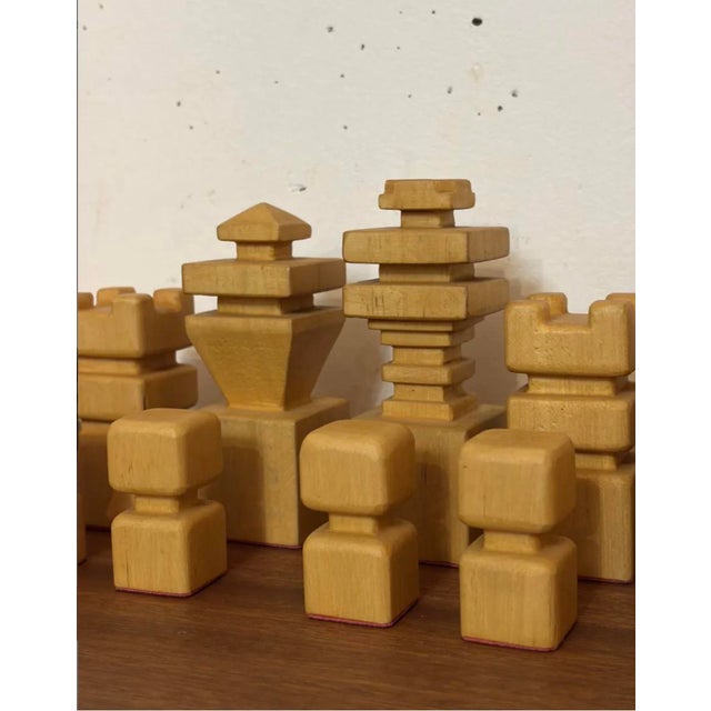 Wooden Chess Set, 1970s, Set of 32 For Sale - Image 8 of 10