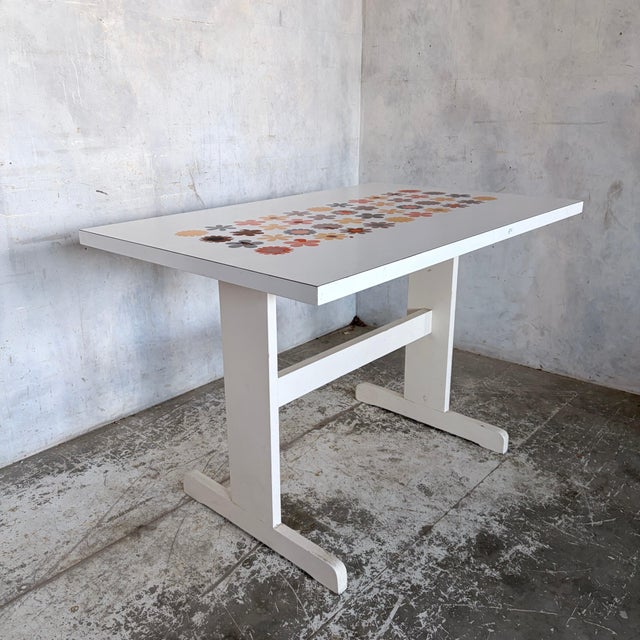 Paper Mid-Century Modern Space Age Floral Formica Dining Table, 1970s For Sale - Image 7 of 10
