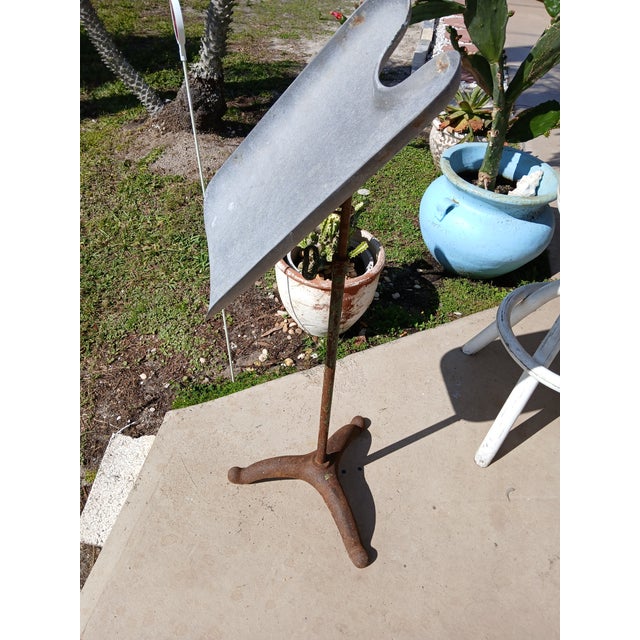 Rustic 1930s hair wash stand or drain from a salon. Would make a great accent piece for any type of decor. Iron stand with...