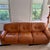 Animal Skin Vintage Cognac Leather Sapporo Sofa Attributed to Mario Marenco for Mobil Girgi, Italy, 1970s For Sale - Image 7 of 7