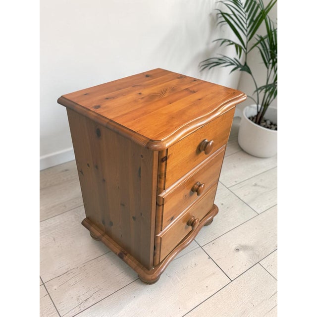 Brown Vintage Bedside Tables in Pine, 1980s, Set of 2 For Sale - Image 8 of 16