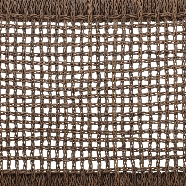 Wood Mocha Faux Wicker & Teak Outdoor Dining Chair For Sale - Image 7 of 7
