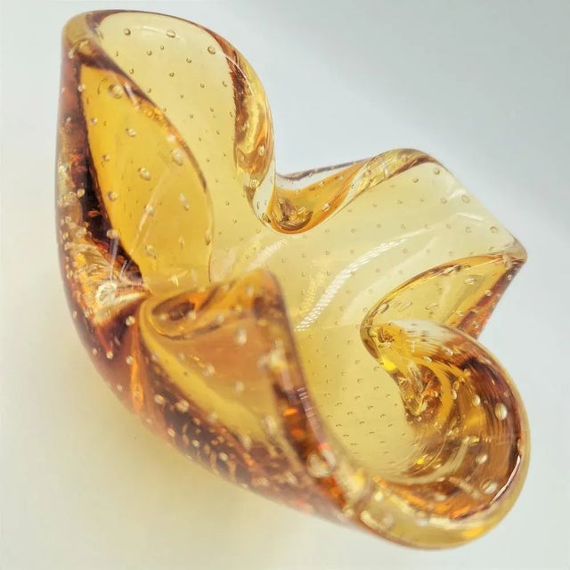 Amber Murano Glass Ashtray, 1950s, in Flawless conditions. Designed 1950 to 1959 I have official proof of authenticity...