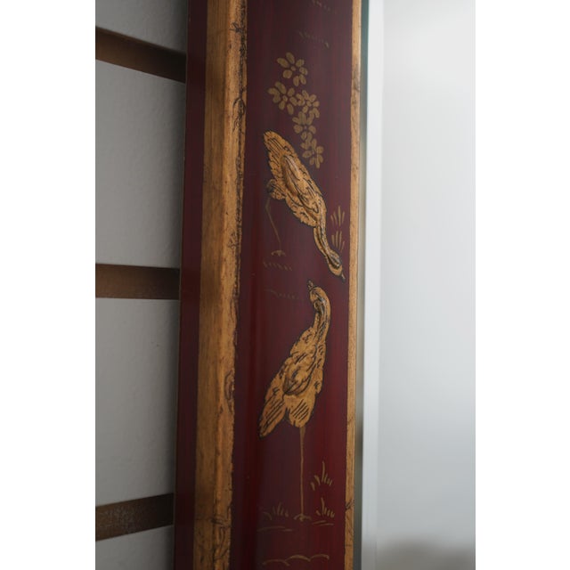 Red Friedman Brothers Painted Chinoiserie Williamsburg Wall Mirror For Sale - Image 8 of 12