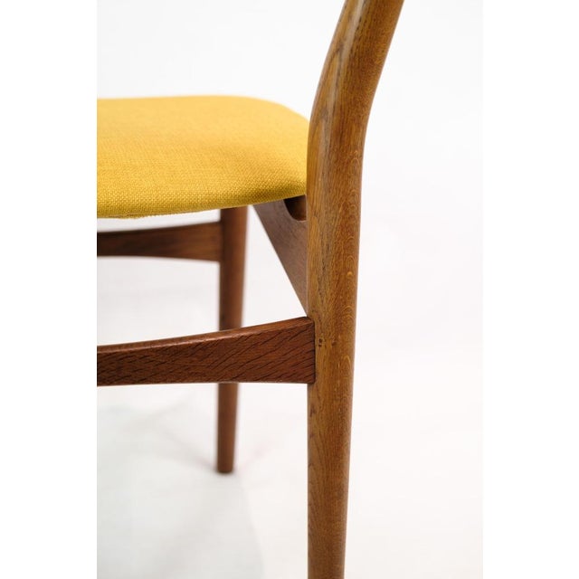 Wood Danish Teak & Yellow Fabric Dining Chairs, 1960, Set of 4 For Sale - Image 7 of 17