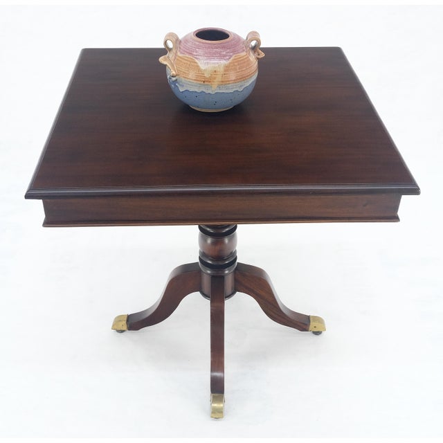 Antique Solid Mahogany c1920s 30" Square Game Dining Table MINT For Sale - Image 6 of 13