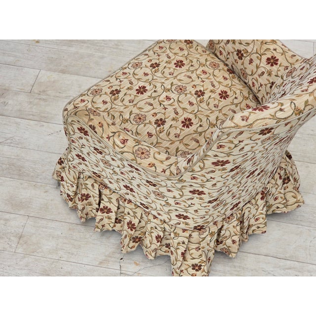 Danish Armchair in Jacquard Fabric and Ash Legs, 1970s For Sale - Image 18 of 18