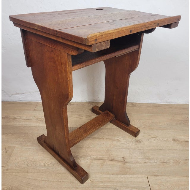 1920s Vintage Desk in Oak, 1920s For Sale - Image 5 of 16