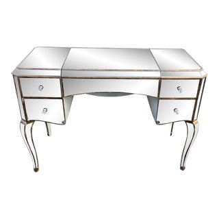 Art Deco Style Mirrored Vanity With Lift Up Makeup Mirror For Sale