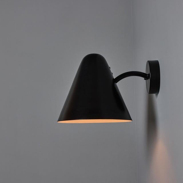 Mid-Century Modern 'ZuZu' Black Painted Brass Wall Sconce in the Style of Jacques Biny For Sale - Image 18 of 18