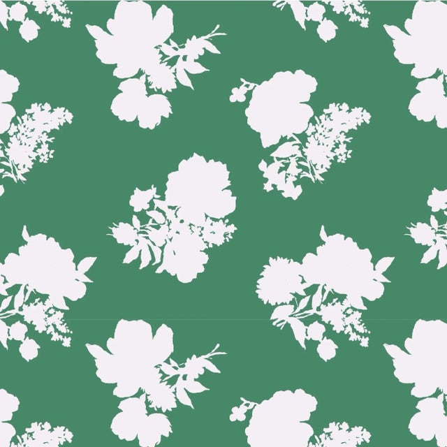 Swans Island Silhouette Forest Green Wallpaper For Sale