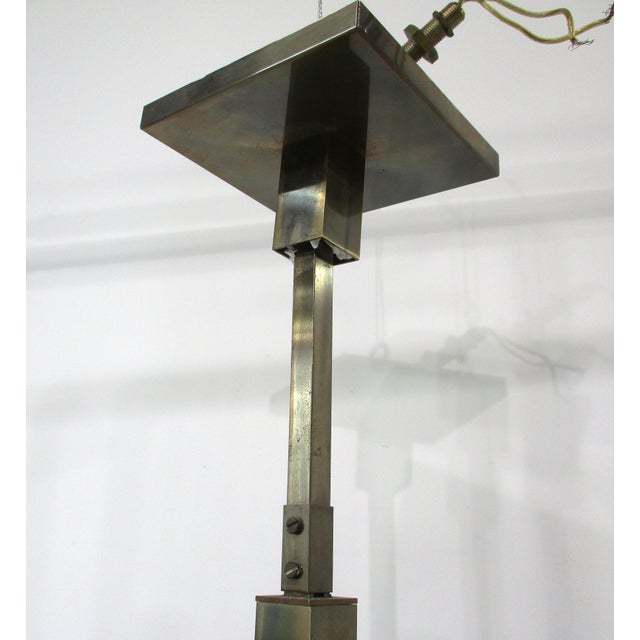 Bronze 70's Gaetano Sciolari Cityscape Chandelier Italy For Sale - Image 8 of 14