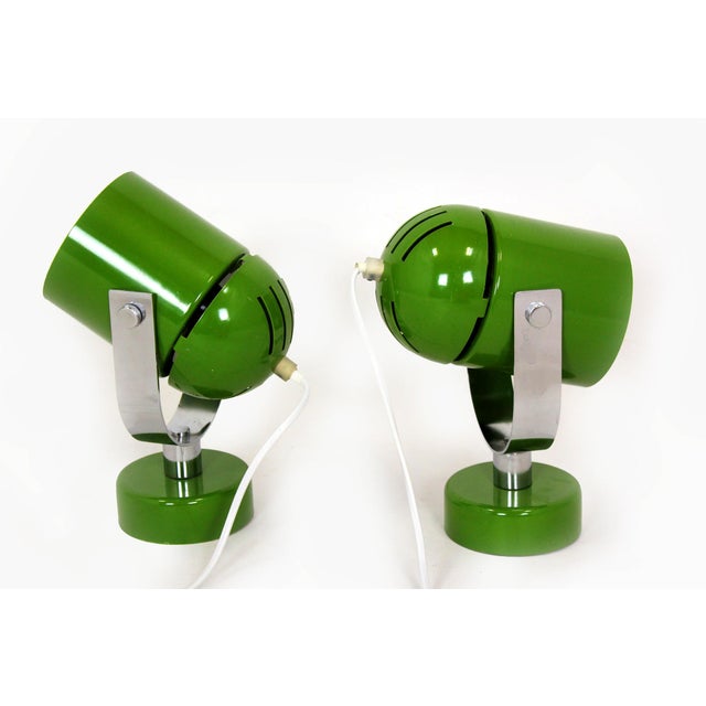 Mid-Century Green Lamps attributed to Stanislav Indra, 1970s, Set of 2 For Sale - Image 6 of 14