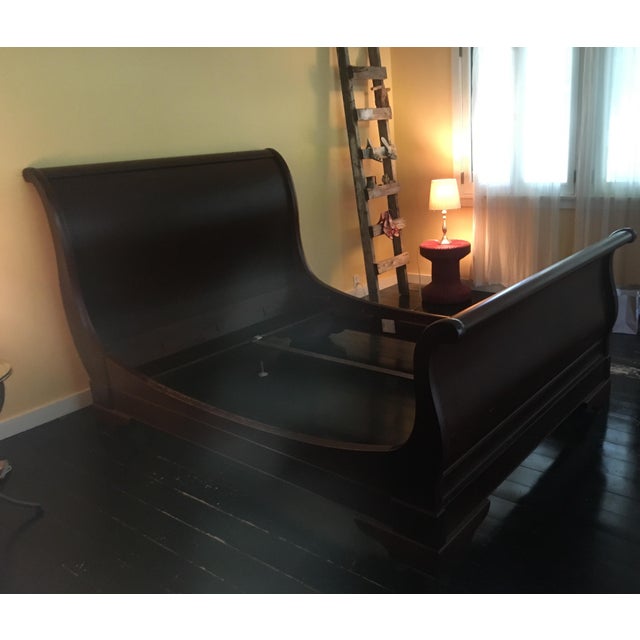Restoration Hardware Marston Sleigh Queen Bedframe | Chairish
