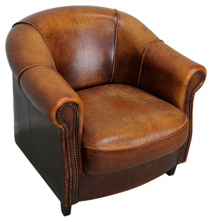 Vintage Dutch Cognac Leather Club Chair