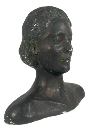 Neoclassical Style Plaster Bust of a Woman by M. Mongey, 20th Century