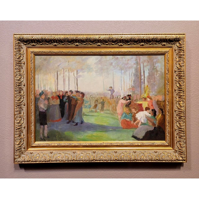 Willem Vaarzon Morel "Attributed"-Outdoor Italian Reverly-Oil painting-c1910s Post impressionist - Oil painting on canvas...