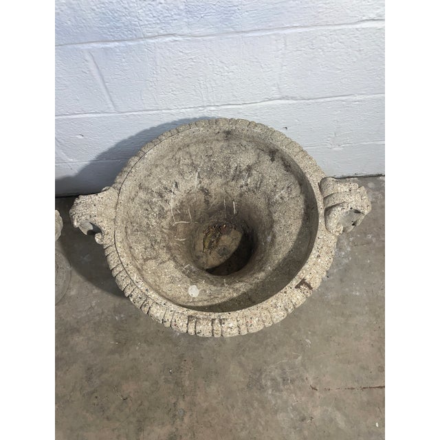 Sculpture Materials Pair of 19th Century French Concrete Jardineres With Neo Classical Reliefs For Sale - Image 7 of 15