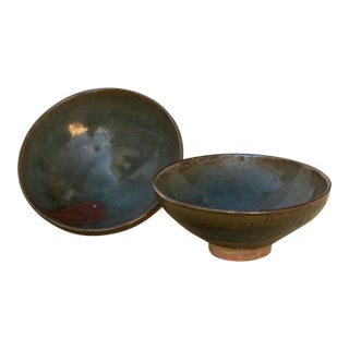 Set of 2, Song Dynasty Style Tenmoku Bowls For Sale
