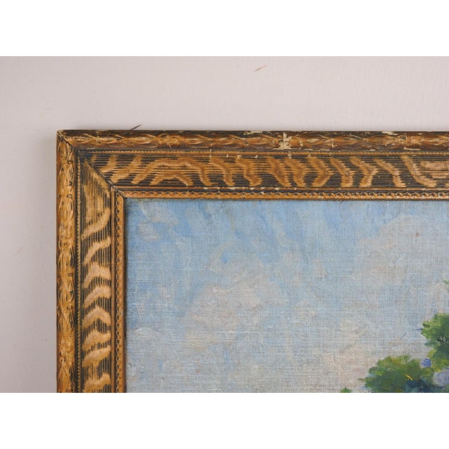 Vintage 1930s Farmhouse Landscape Painting For Sale In San Antonio - Image 6 of 8