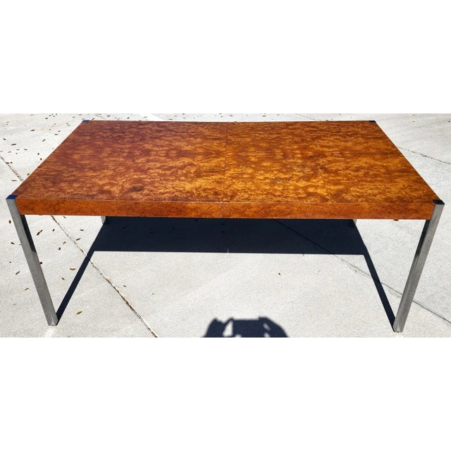 Mid-Century Modern Harvey Probber MCM Burl Dining Conference Table 2 Leaves For Sale - Image 3 of 11