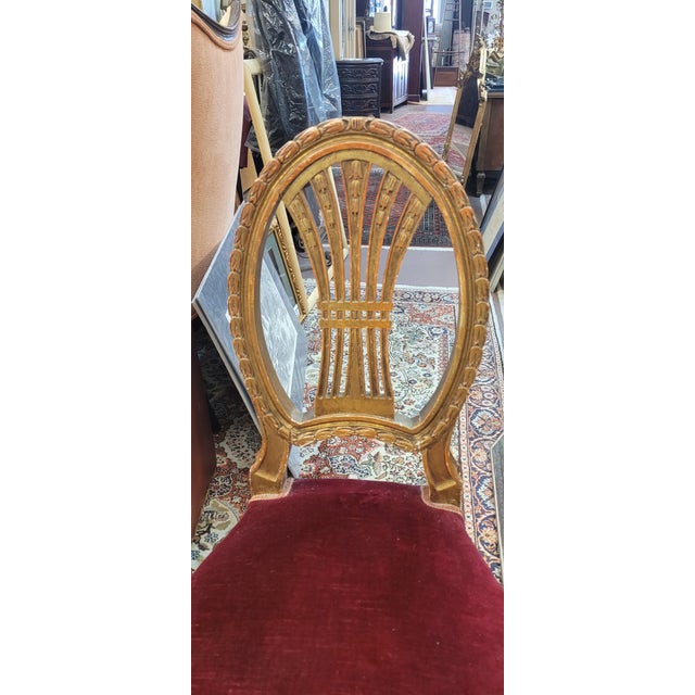 Gold Antique French Gilt Wood Vanity Chair For Sale - Image 8 of 10