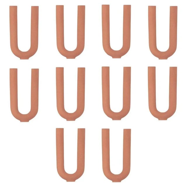 Blue Terracotta You Matt Vases by Valeria Vasi, Set of 10 For Sale - Image 8 of 8