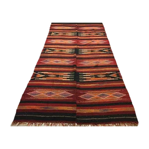 Large Vintage Turkish Shabby Kilim Rug 345x170 cm