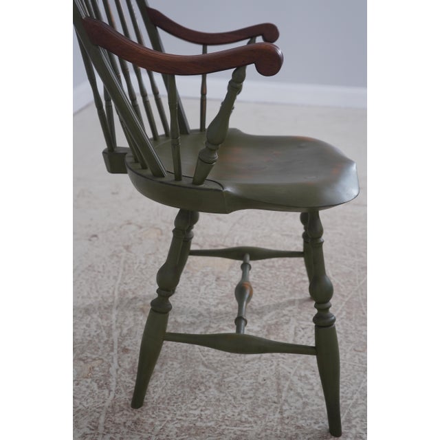 Bench Made Green Painted Loop Back Windsor Armchair For Sale In Philadelphia - Image 6 of 18