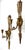 Hollywood Regency Antique Italian Silver & Gold Giltwood Arrow Candle Sconces - A Pair For Sale - Image 3 of 12