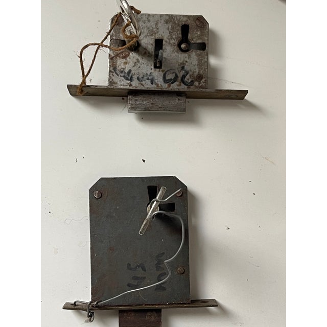 5 Pairs of Vintage Furniture Locks With Keys Art Deco For Sale - Image 4 of 4