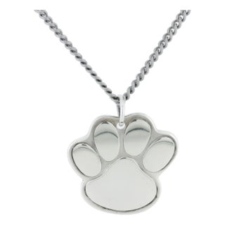 Vintage Tiffany & Co. Sterling Silver Paw Print Pendant or Charm For Sale