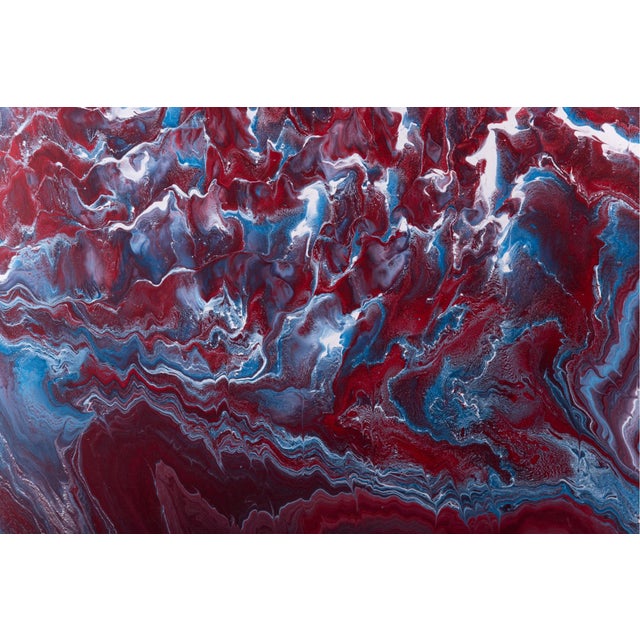 Red Donald Groves Large Scale Abstract Oil Painting - "Red Flow" Expressionism (1980s) For Sale - Image 8 of 10