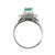 Modern Platinum 1.02 Carat Weight Emerald & Diamond Halo Ring, Size 7 For Sale - Image 3 of 7