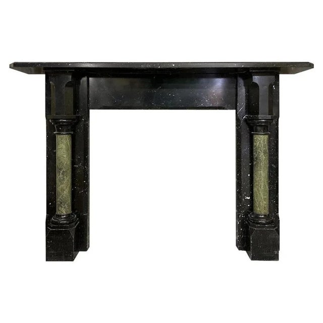 Antique Black Gothic Revival Fireplace Mantel in Kilkenny and Connemara Marble For Sale - Image 6 of 6