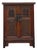 26.75" Natural Wood Pattern Brown Carving 2 Doors Small Cabinet Chest For Sale
