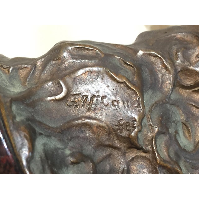 French Belle Époque, Patinated Bronze Desktop Sculptural Paperweight, 19 Century For Sale - Image 9 of 9