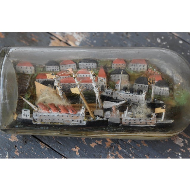 1940s Vintage Folk Art Ship Diorama Bottle Whimsy, Circa 1940s For Sale - Image 5 of 12