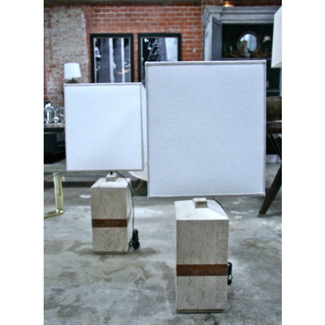 Stone Italian Oversized Marble Lamps - a Pair For Sale - Image 7 of 9