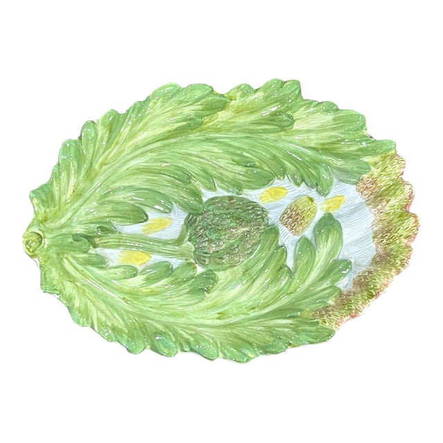 Vintage Italian Artichoke and Asparagus Serving Dish For Sale