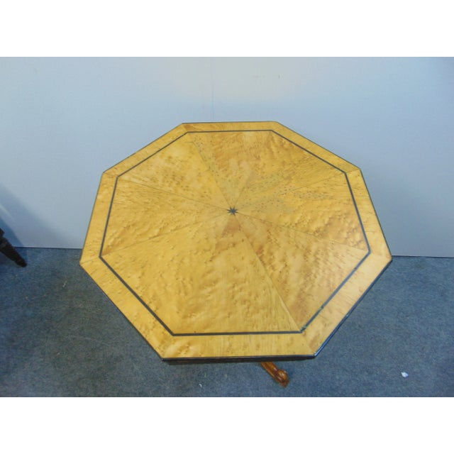 19th C Beidermier Birdseye Maple Ebonized Table For Sale - Image 4 of 7