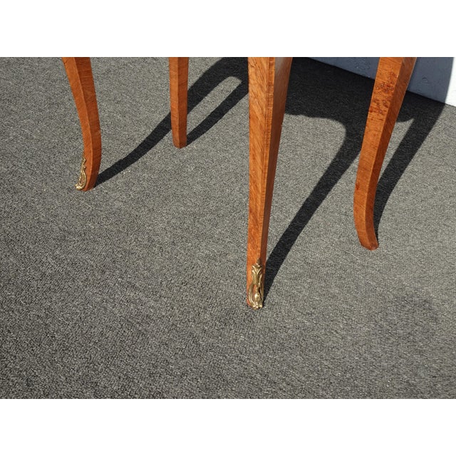 Antique French Louis XVI Marble Top Nightstand With Brass Ormolu For Sale - Image 11 of 17