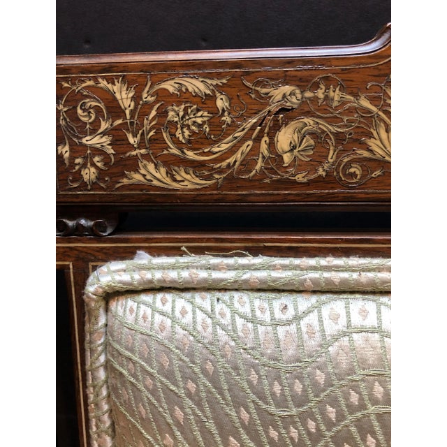 Late 19th Century English Rosewood Armchair With Classical Engraved Bone Inlay For Sale - Image 5 of 9