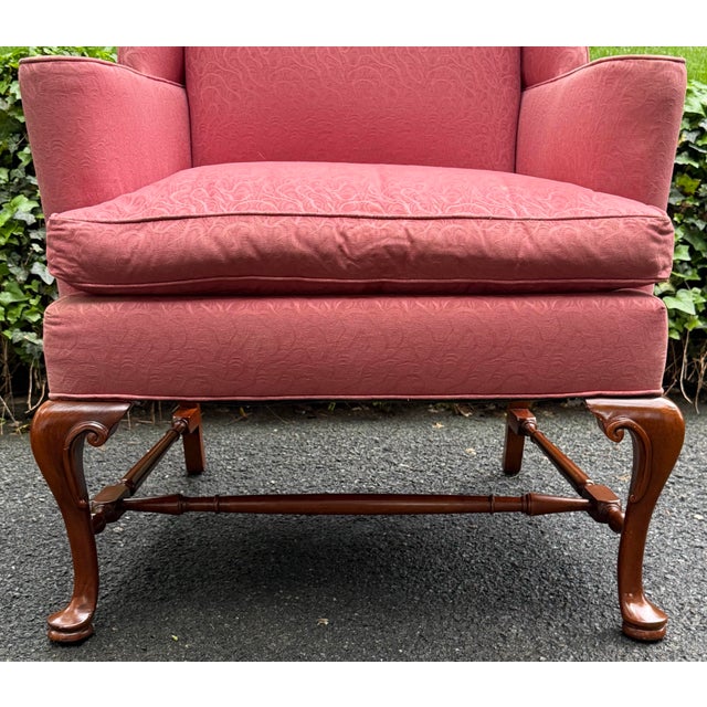 1970s Vintage Hickory Chair Queen Anne Wingchair *For Reupholstery” For Sale - Image 5 of 8