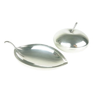 Silver Plated Metal Bowl and Box from Christofle, 1960s, Set of 2 For Sale