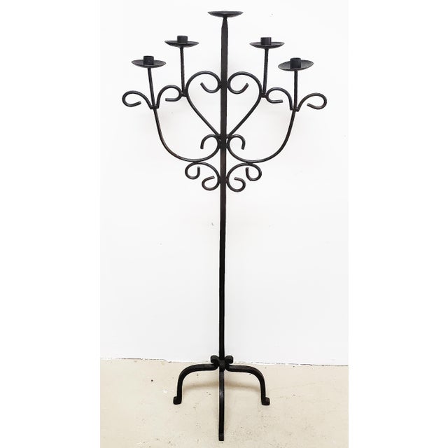 Tall Vintage Wrought Iron Floor Candelabra Candle Stand Chairish