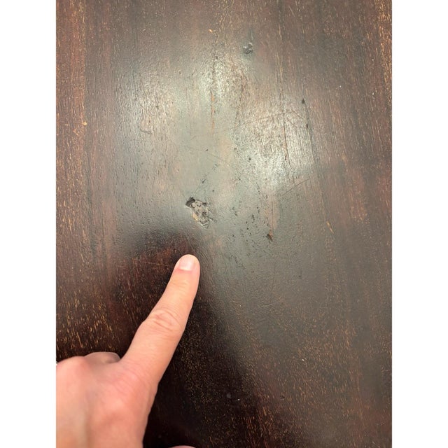 Vintage Heavy Iron & Mahogany Round Dining Table For Sale - Image 10 of 11