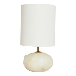 Visual Comfort Alabaster Table Lamp with Shade For Sale