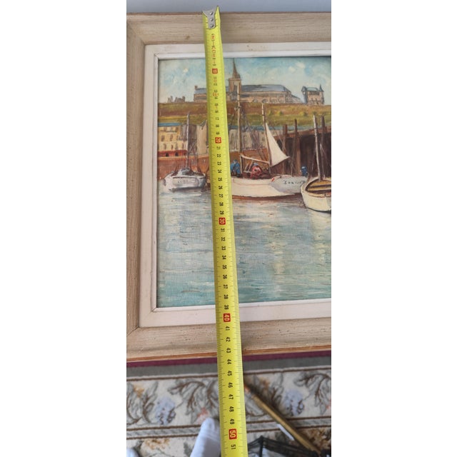 1950s Andre Drieu, Normandy Harbour, 1950s, Oil Painting on Canvas, Framed For Sale - Image 5 of 8