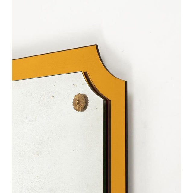 Mid-Century Rectangular Wall Mirror with Yellow Frame from Veca, Italy, 1960s For Sale - Image 9 of 13